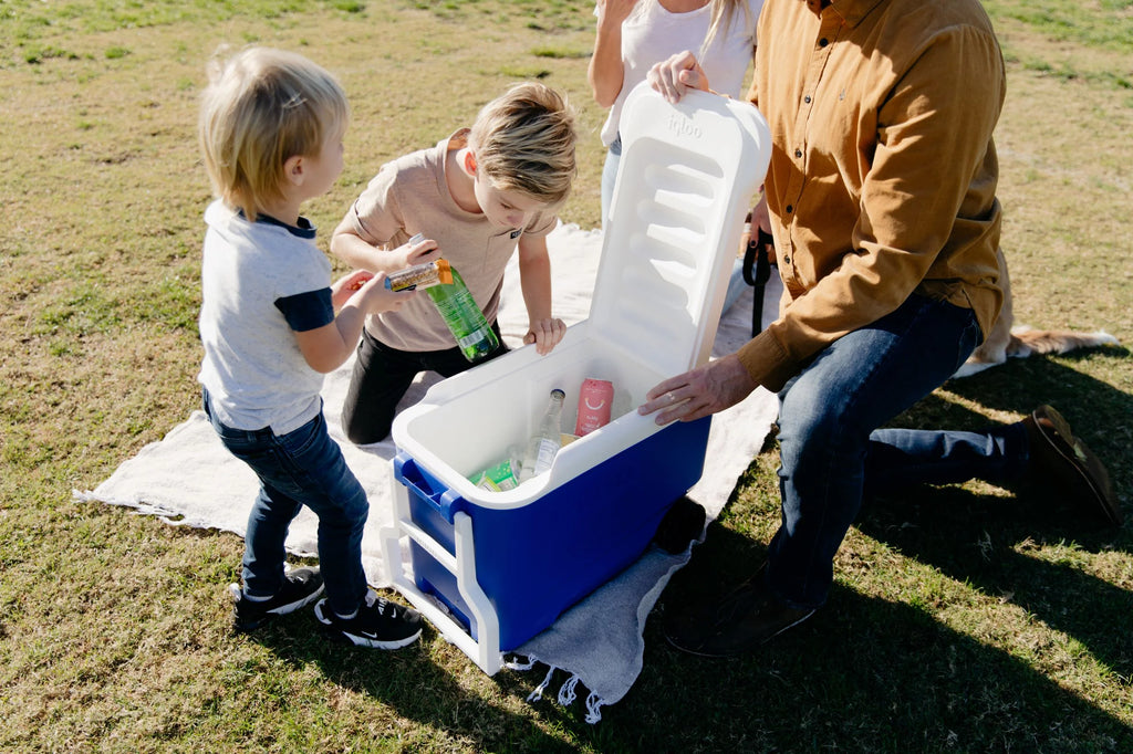 38 QT Wheelie Cool Hard Sided Cooler with Wheels, Blue