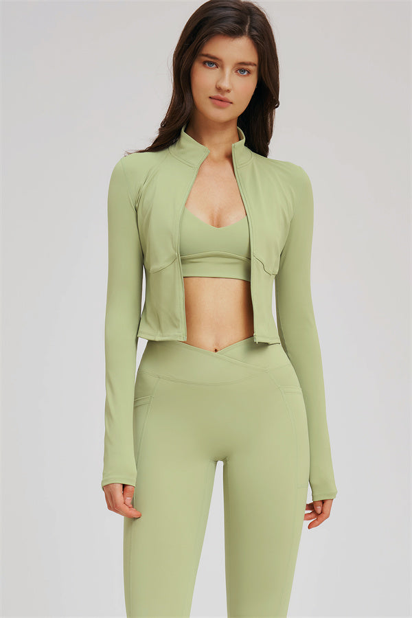 The Sizzle Zip Jacket Sports Bra Leggings 3-Piece Set
