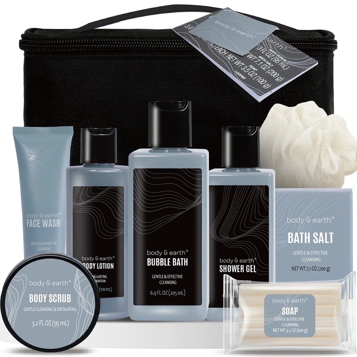 Bath Body Care Spa Gift Basket Sets for Men - 8 Pcs Luxury Bath Set Skin Care Kit Valentine'S Day Birthday Gifts for Him
