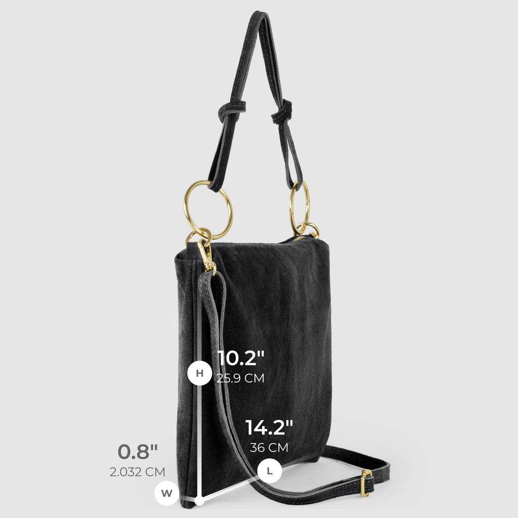 Italian Genuine Suede Shoulder Bag | Modena